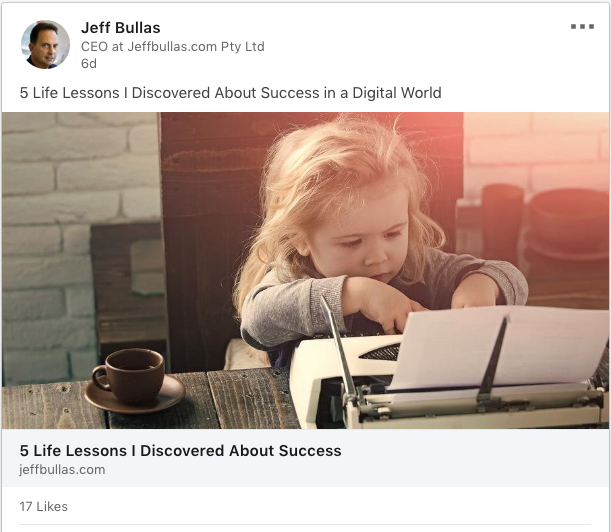 Jeff Bullas is keeping it simple in social posts