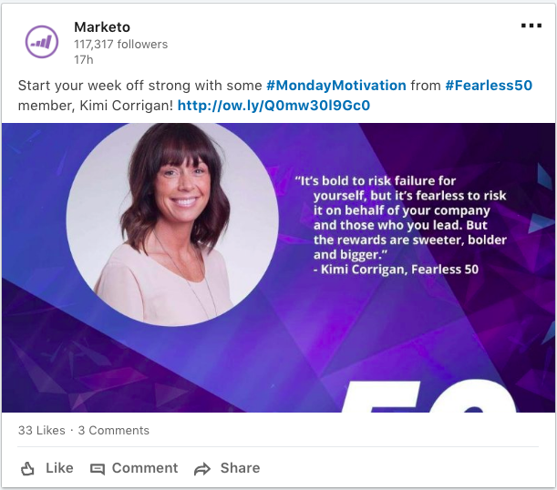 marketo created inspirational social posts