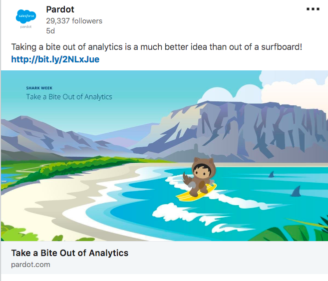 pardot is being playful in its social posts