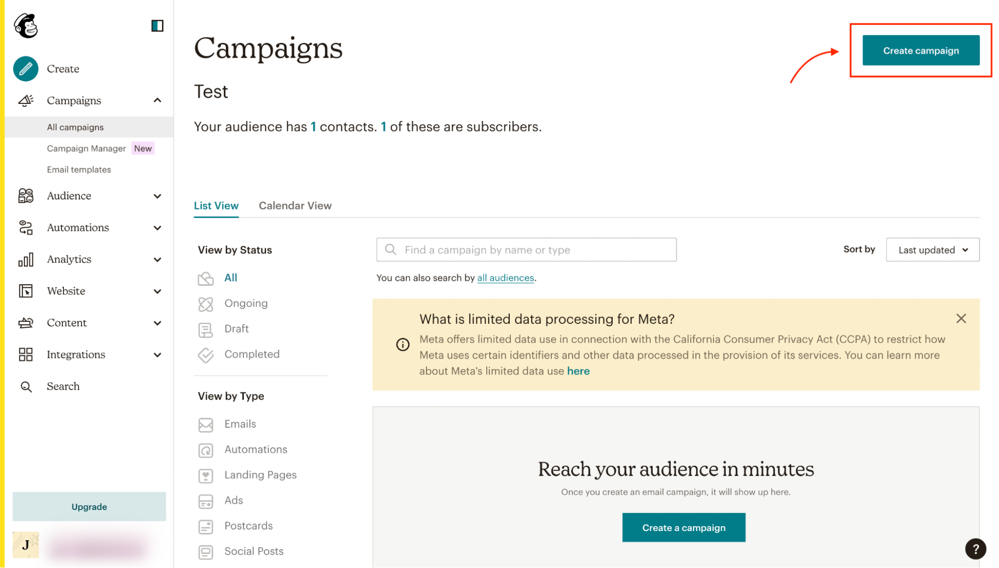 Mailchimp UI