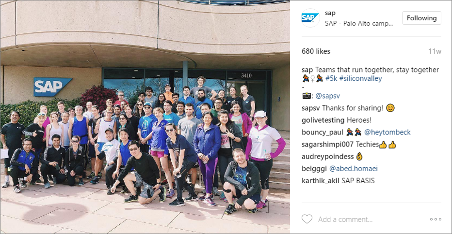 SAP employer branding social posts