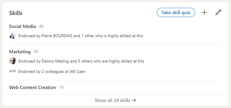 Linkedin Skills