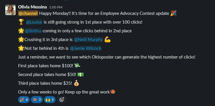 employee advocacy contest update