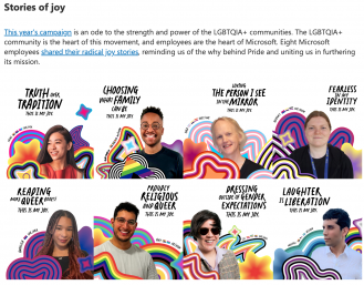 Pride Month Posts on Social Microsoft Radical Joy