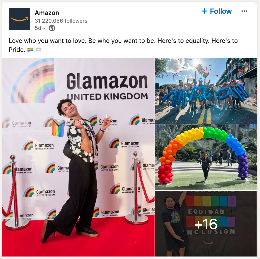 Pride Month Posts on Social Amazon Glamazon