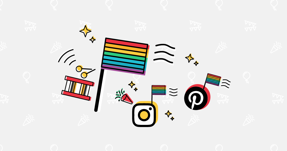 Pride Month Post on Social Pride Flags