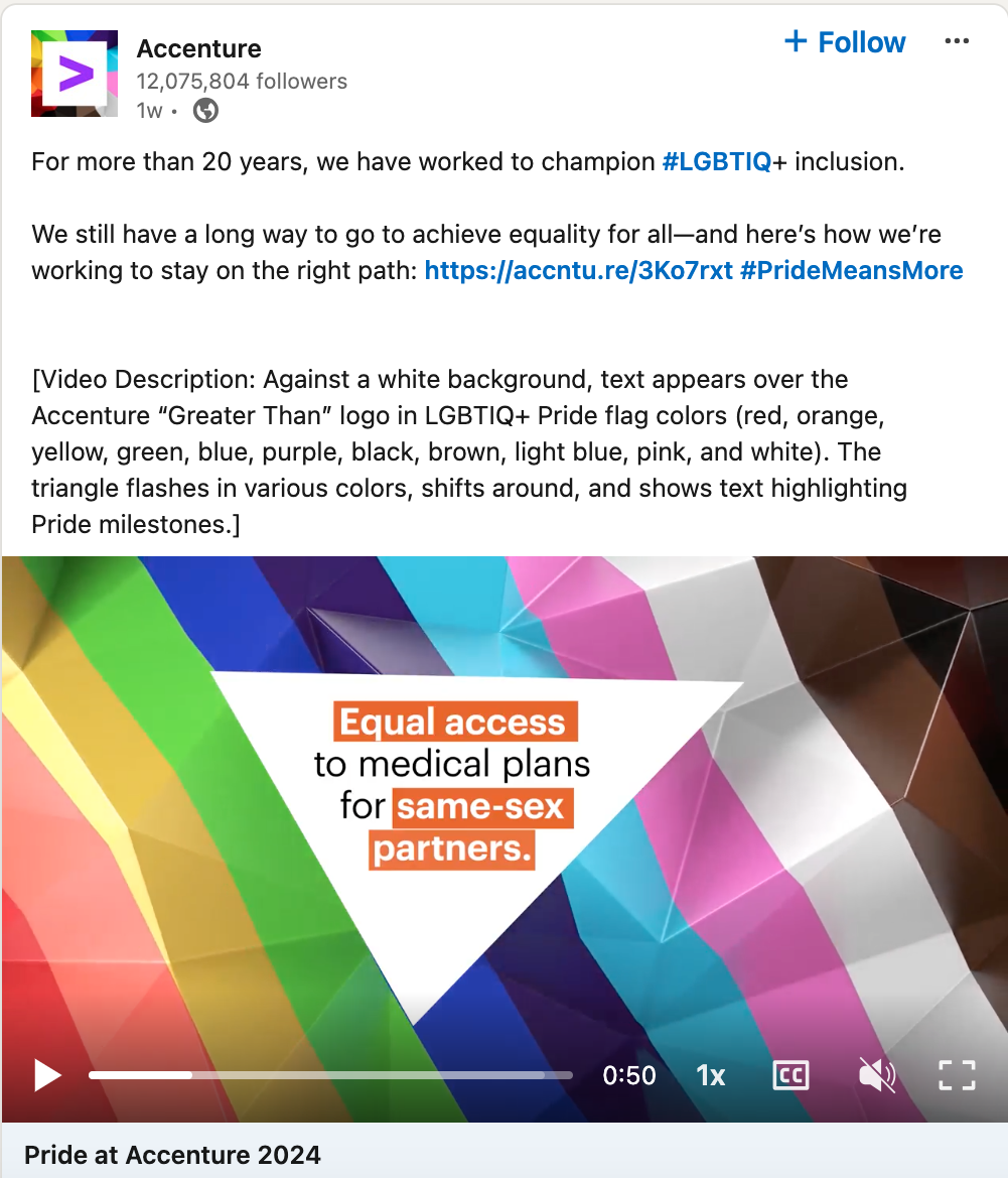 Pride Month Posts on Social Accenture Pride at Accenture