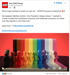 Pride Month Posts on Social Lego Everyone is Awesome