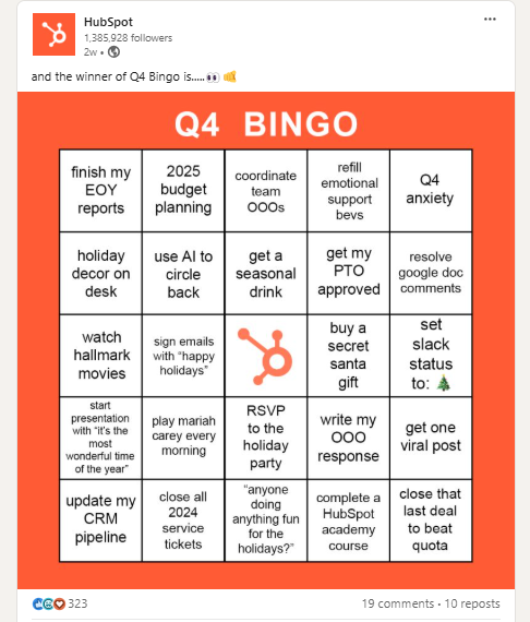 Hubspot Bingo Post