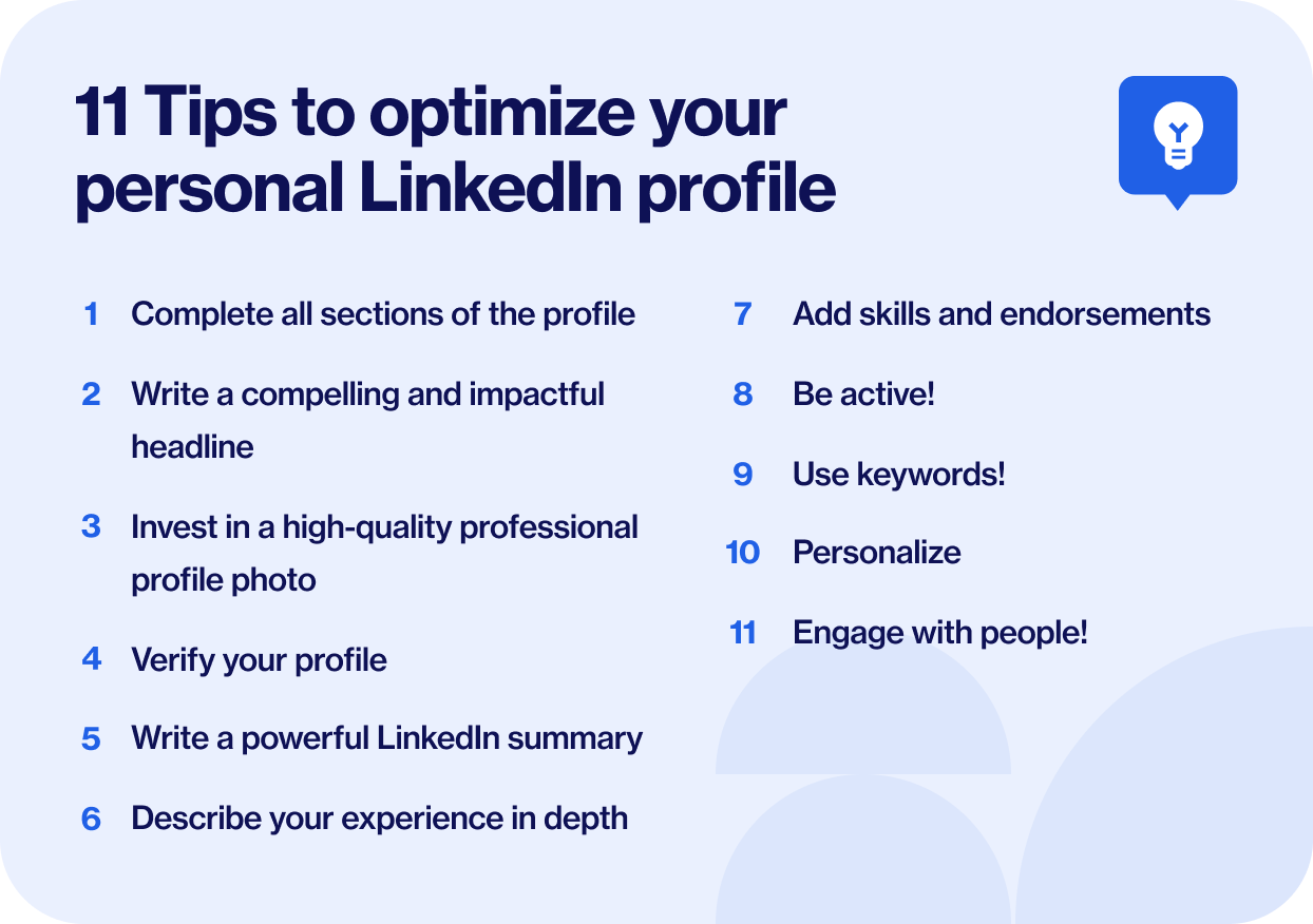 11 Tips to optimize your personal LinkedIn profile