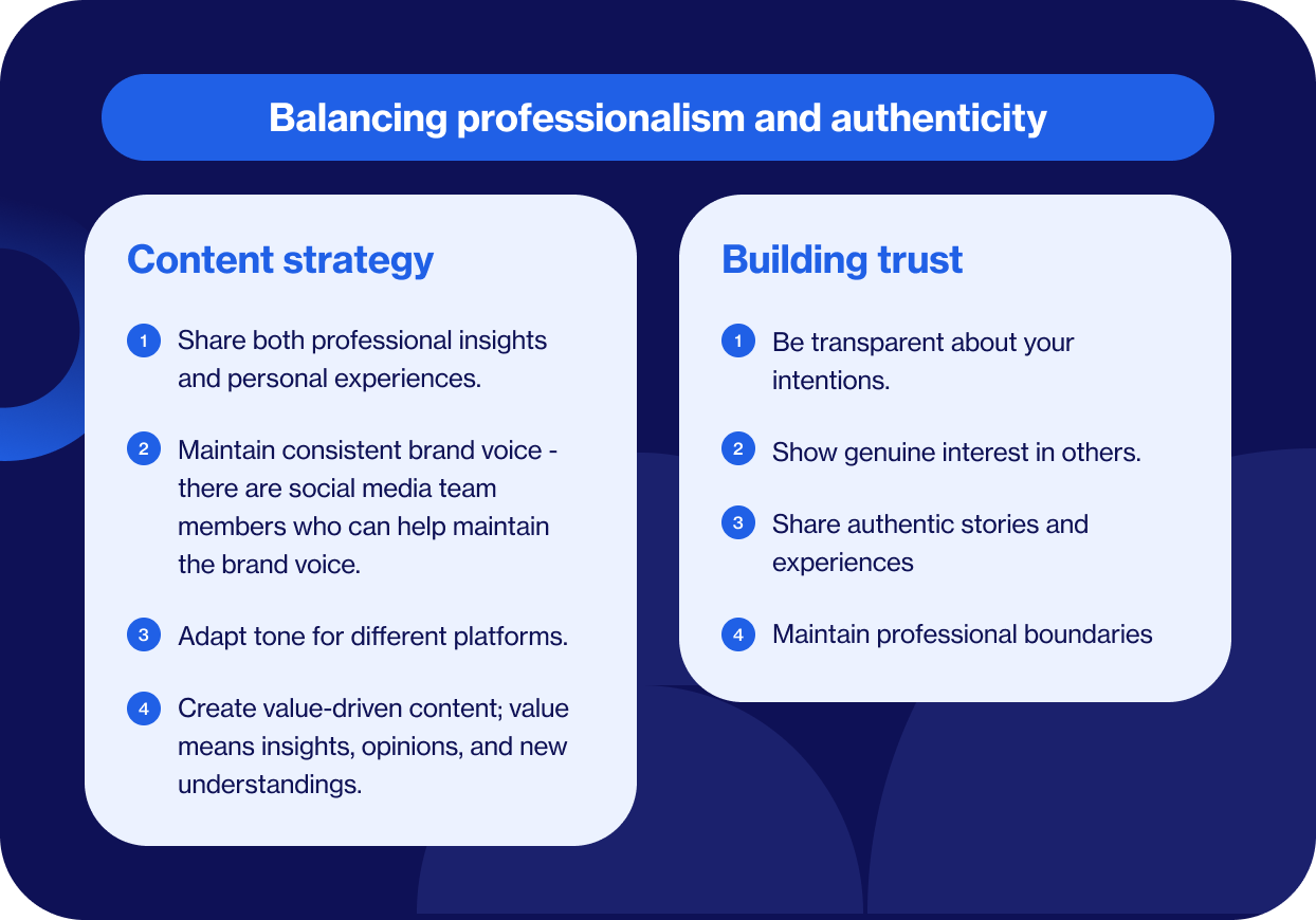 Balancing professionalism and authenticity